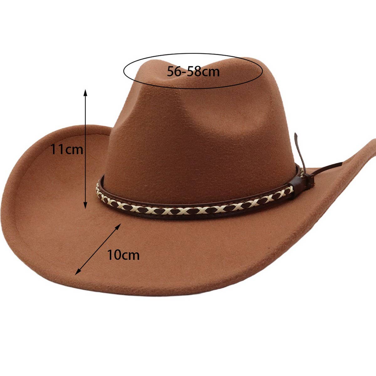 Ethnic Style  Felt Cowboy Western Hat_CWAH04410