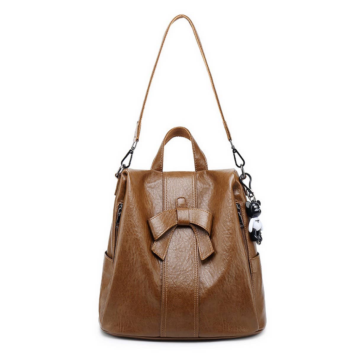 LEATHER BACKPACK WOMEN BOW DECORATION CROSSBODY BAG_CWAB0721