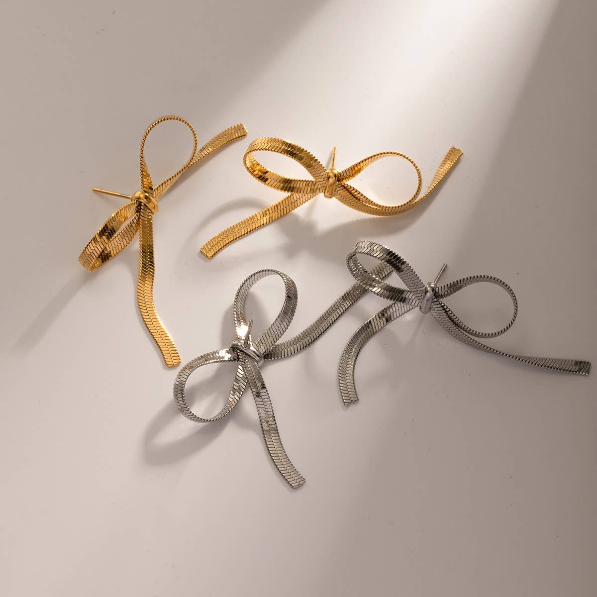 PERSONALIZED ALL-MATCH 18K GOLD BOW EARRINGS_CWASC1655