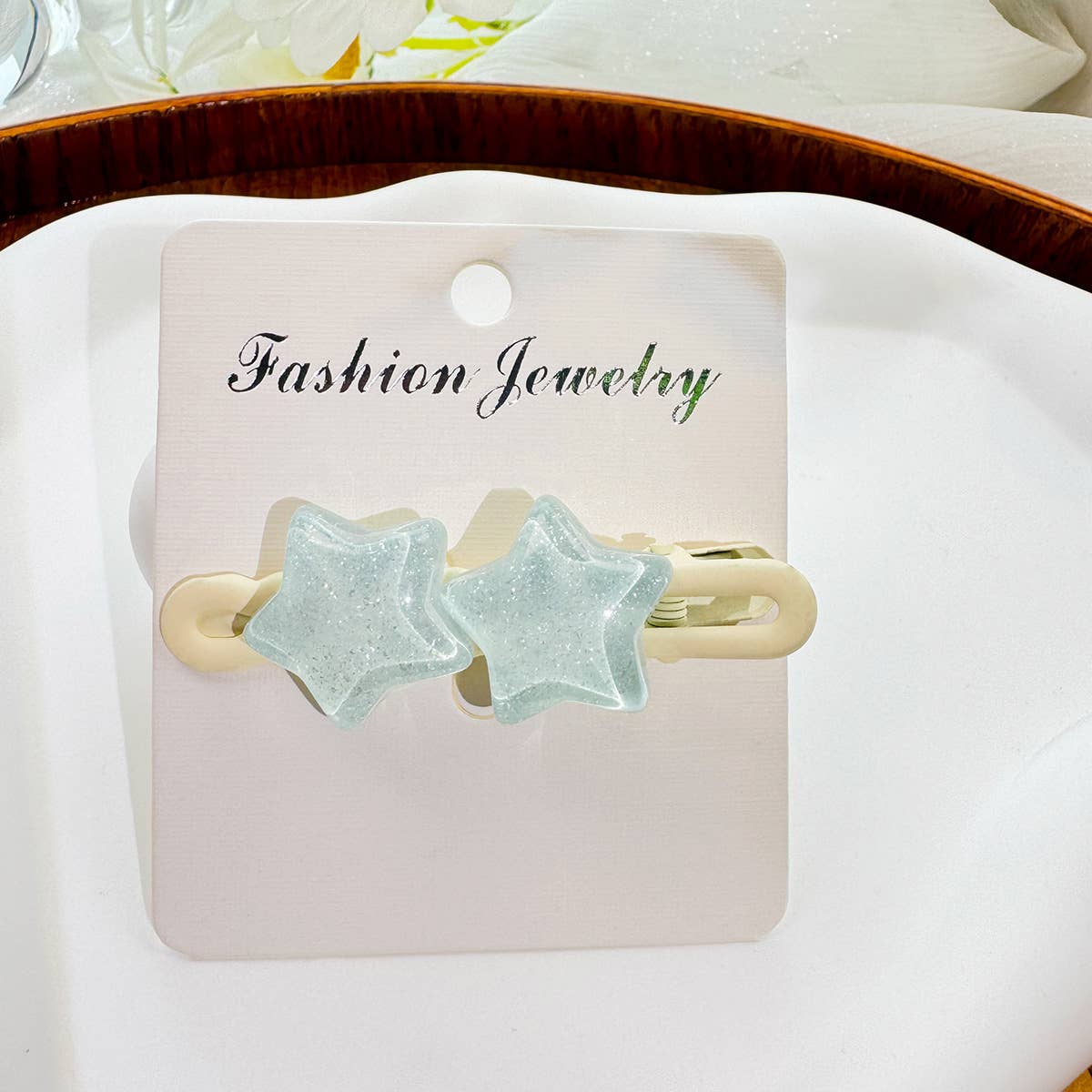 Cute transparent five-pointed star hair clips