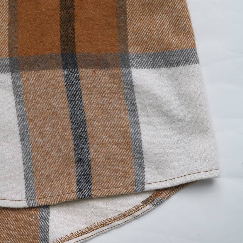 VINTAGE CLASSIC PLAID LONG LOOSE CASUAL HOODIE