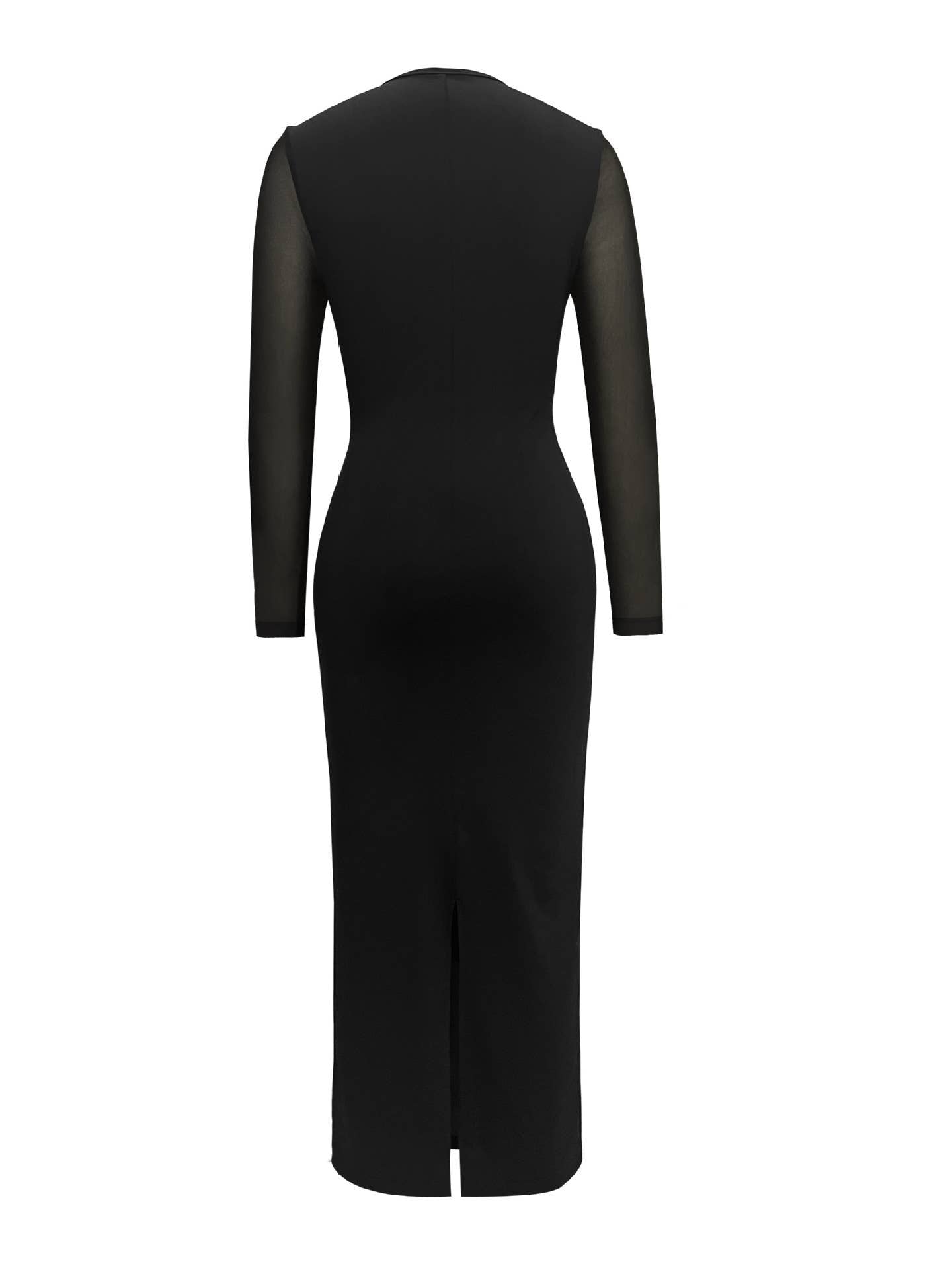 Kink lace mesh splice see-through dress