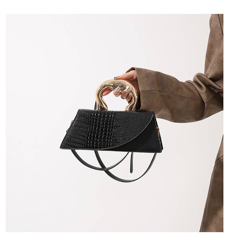Stone-patterned retro crossbody small square bag