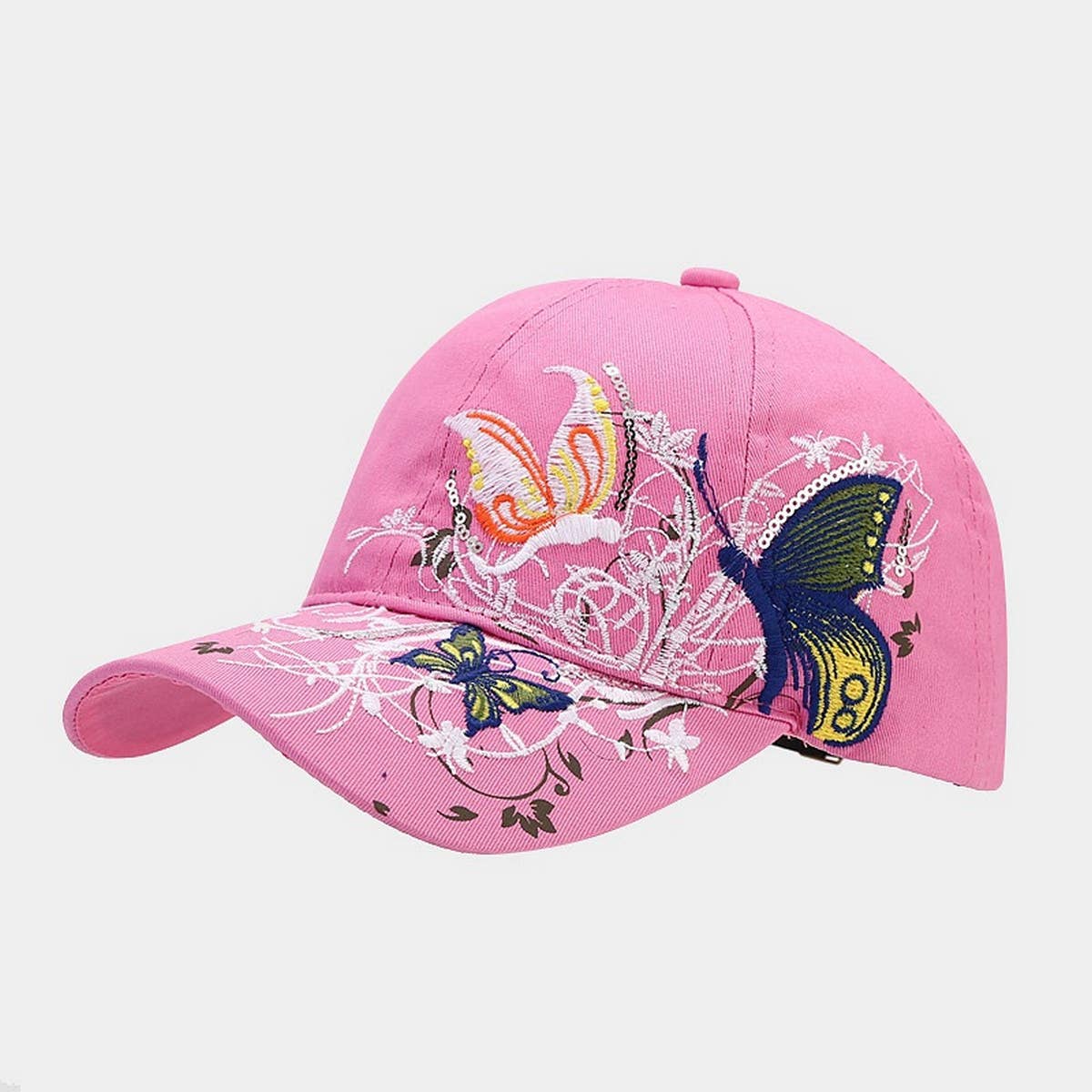 Butterfly Embroidery Baseball Cap, Women??¢s Sun Hat CWAH1648
