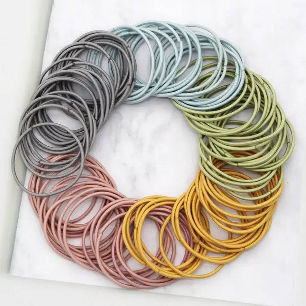 100PCS MULTI COLORED ELASTICS HAIR TIES SCRUNCHIES_CWAHA0136