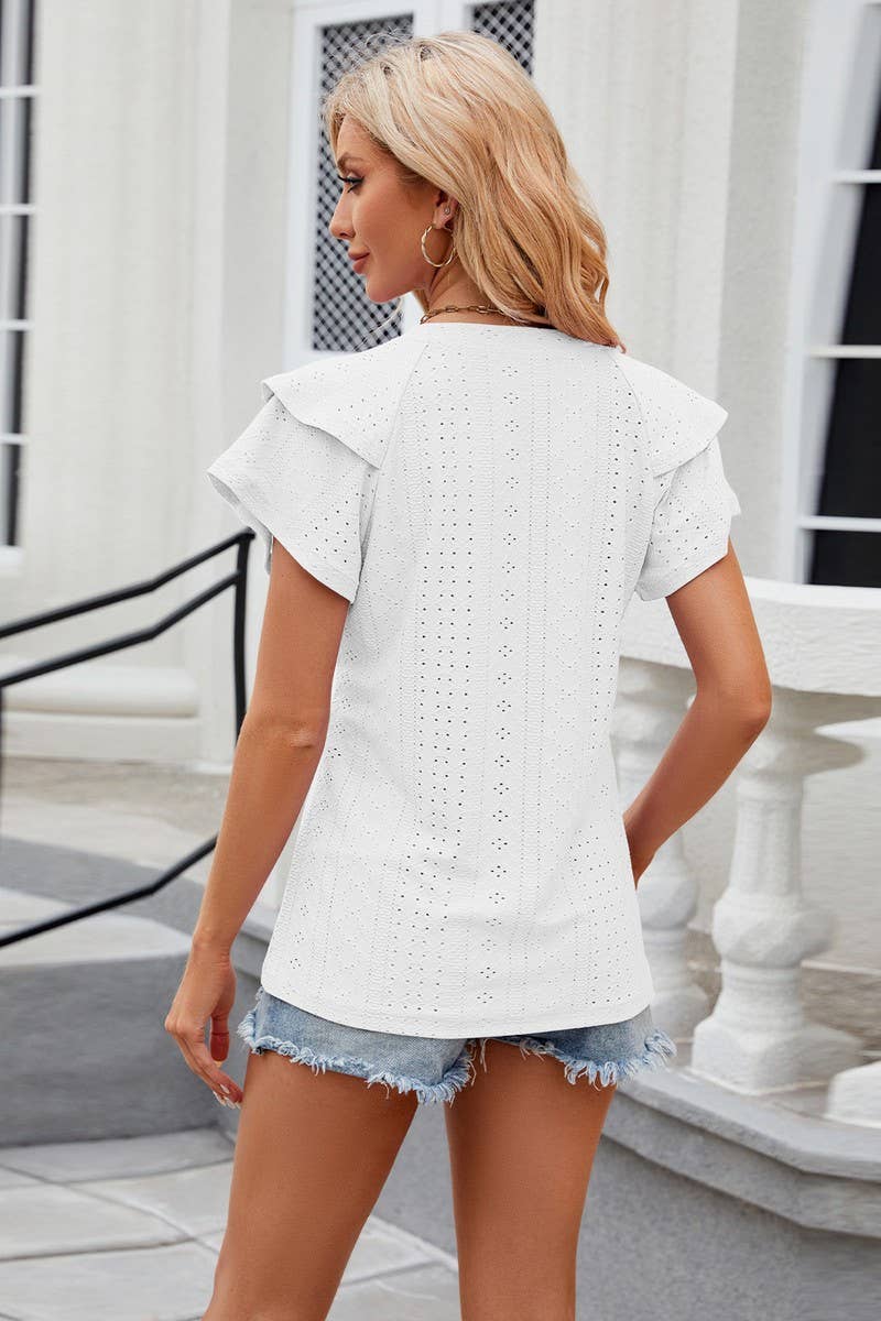 V NECK SOLID COLOR DOUBLE SLEEVED CASUAL T SHIRT_CWTSTS0287