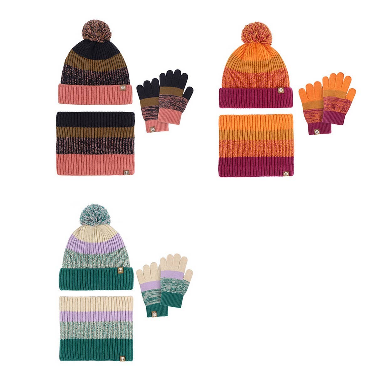 CHILDREN'S CONTRAST COLOR WARM THREE-PIECE SUIT