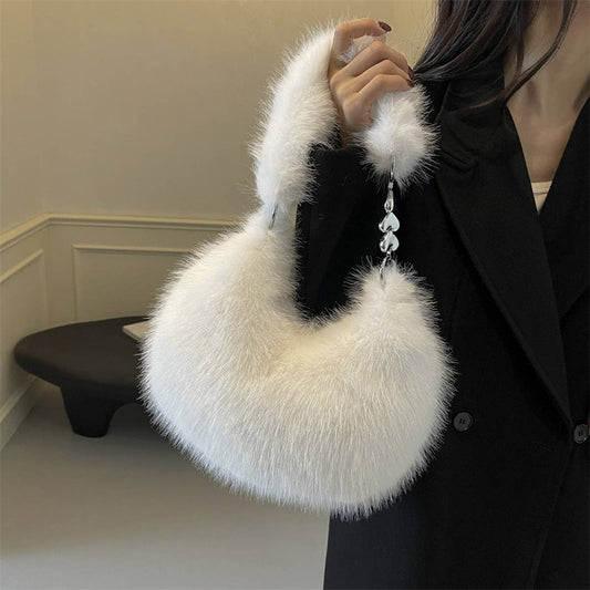 WINTER HANDBAG PLUSH SHOULDER DUMPLING BAG_CWAB3970