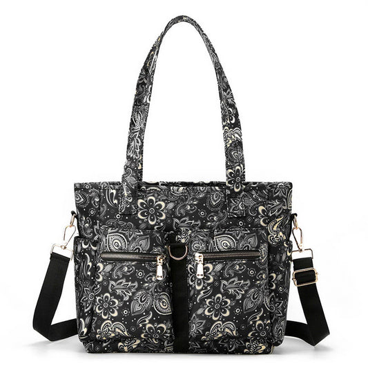 PRINTED NYLON FABRIC HANDBAG SHOULDER BAG_CWAB3484