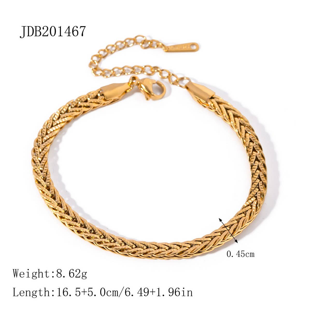 Elegant Two-Tone 18K Gold Titanium Chain Bracelet