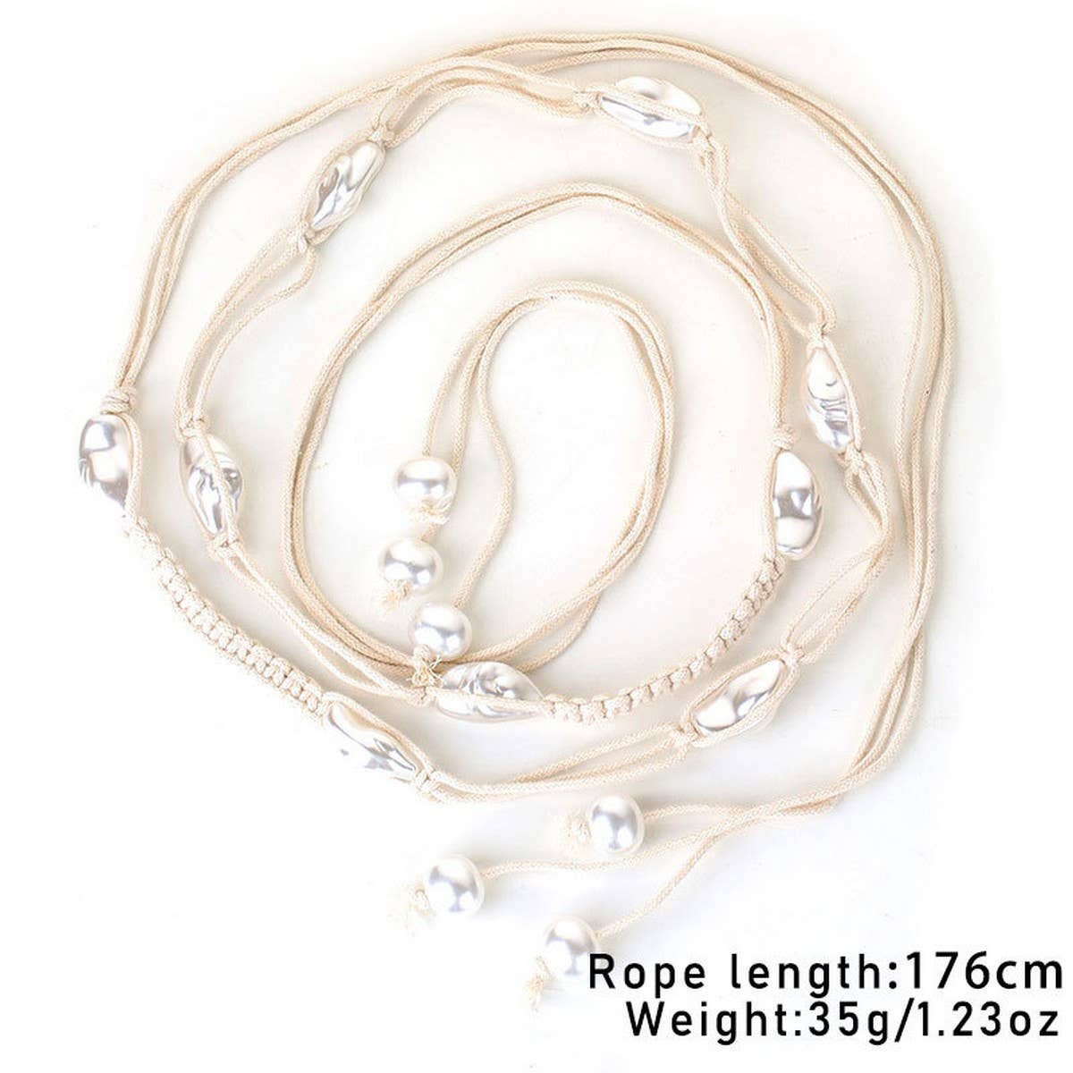 Pearl Tassel Thin Chain Belt for Women Dresses_CWMM6411