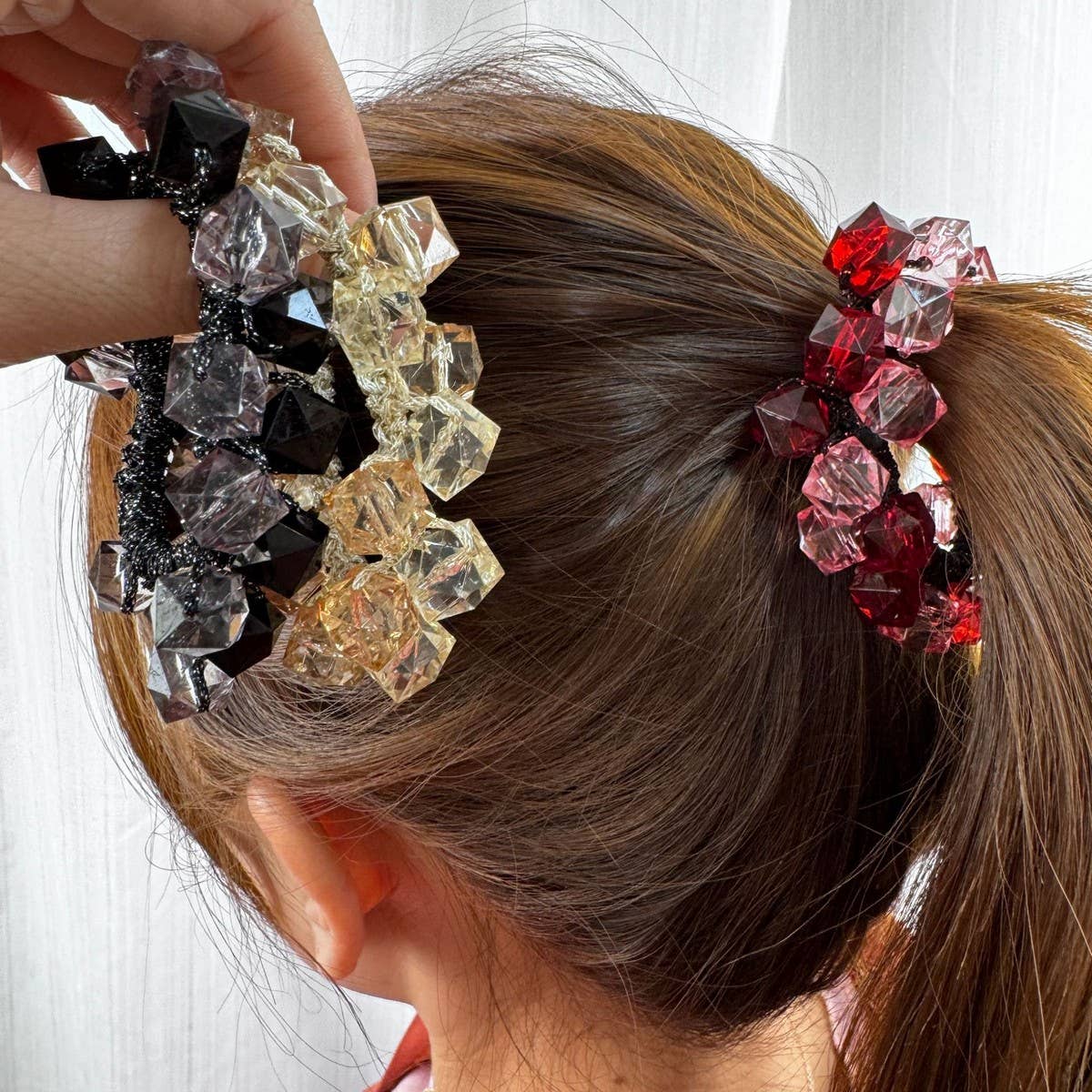 Elegant Crystal Scrunchie Fashion Hair Tie_CWAHA6864