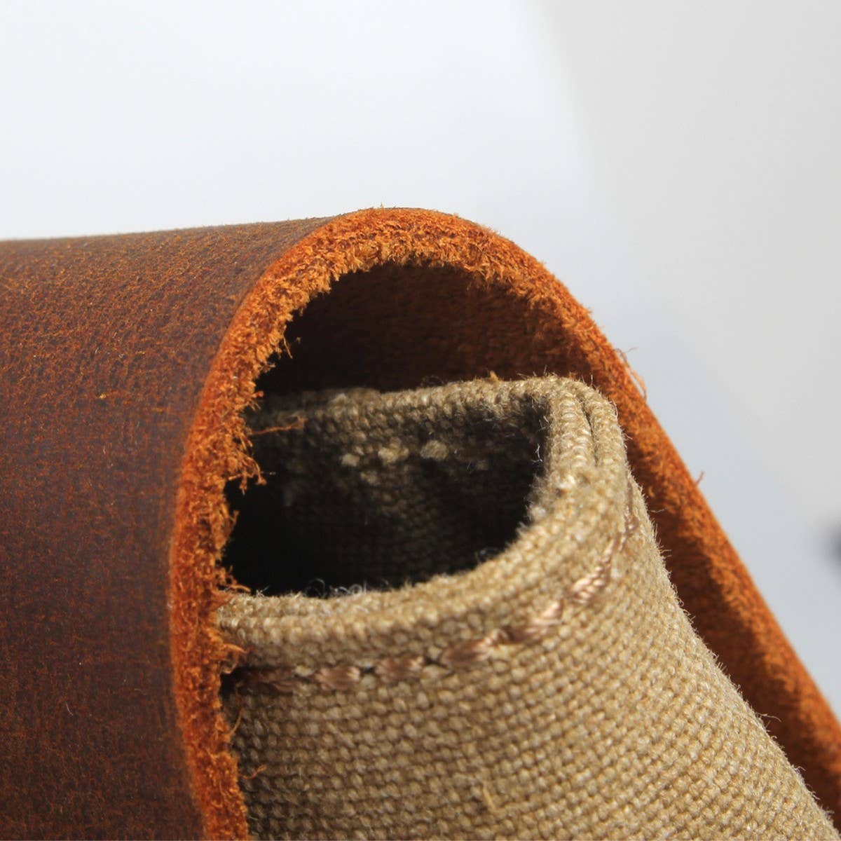 Vintage Leather & Canvas Satchel Messenger Bag_CWAB5565