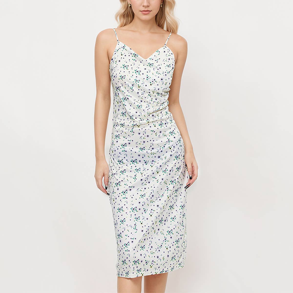 ELEGANT FRENCH SEXY PLEATED SLEEVELESS DRESS