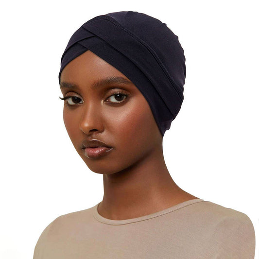 FASHION CRYSTAL LINEN TWO-LAYER CROSS HEADSCARF_CWASC2458