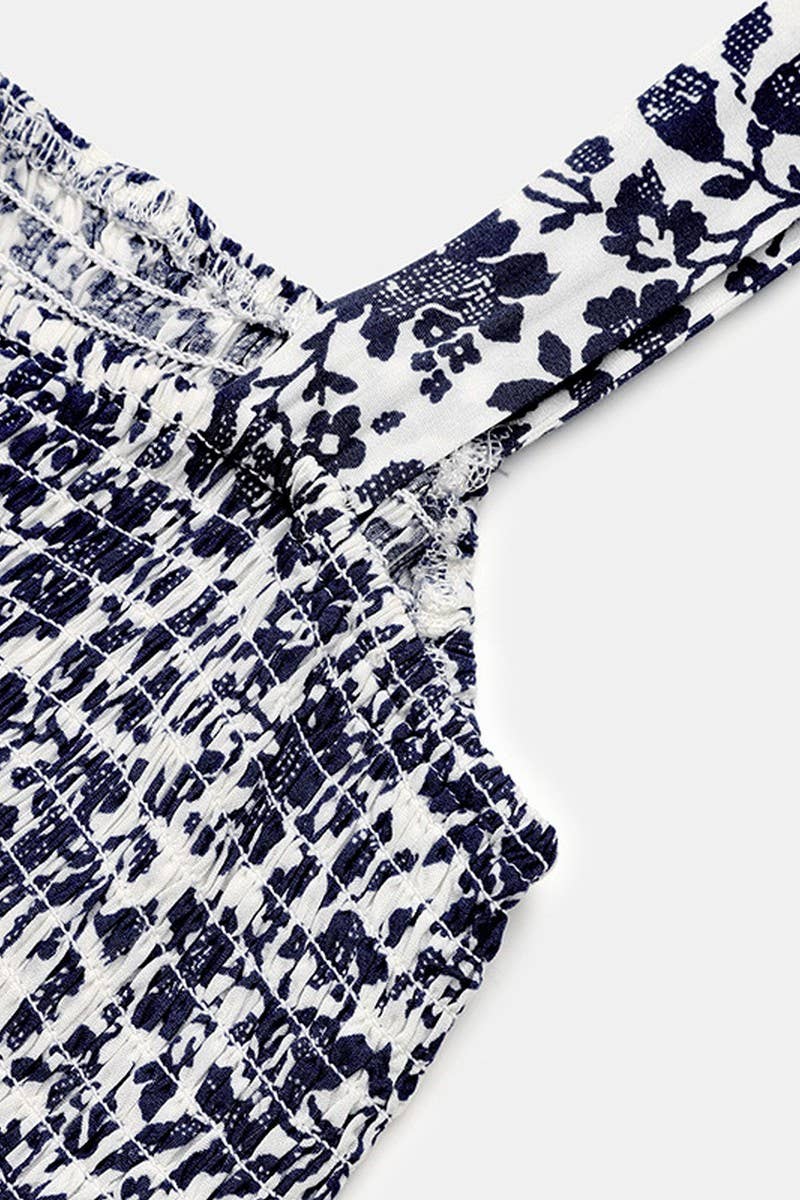 CWDMD4217_PRINTED PASTORAL STYLE SUSPENDER DRESS