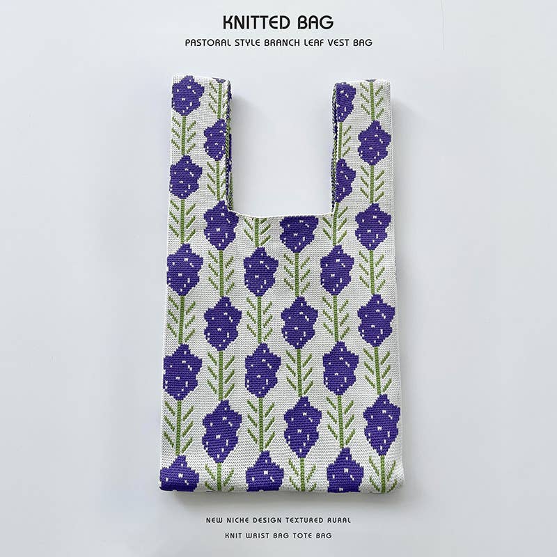 Flower series versatile knitted bag