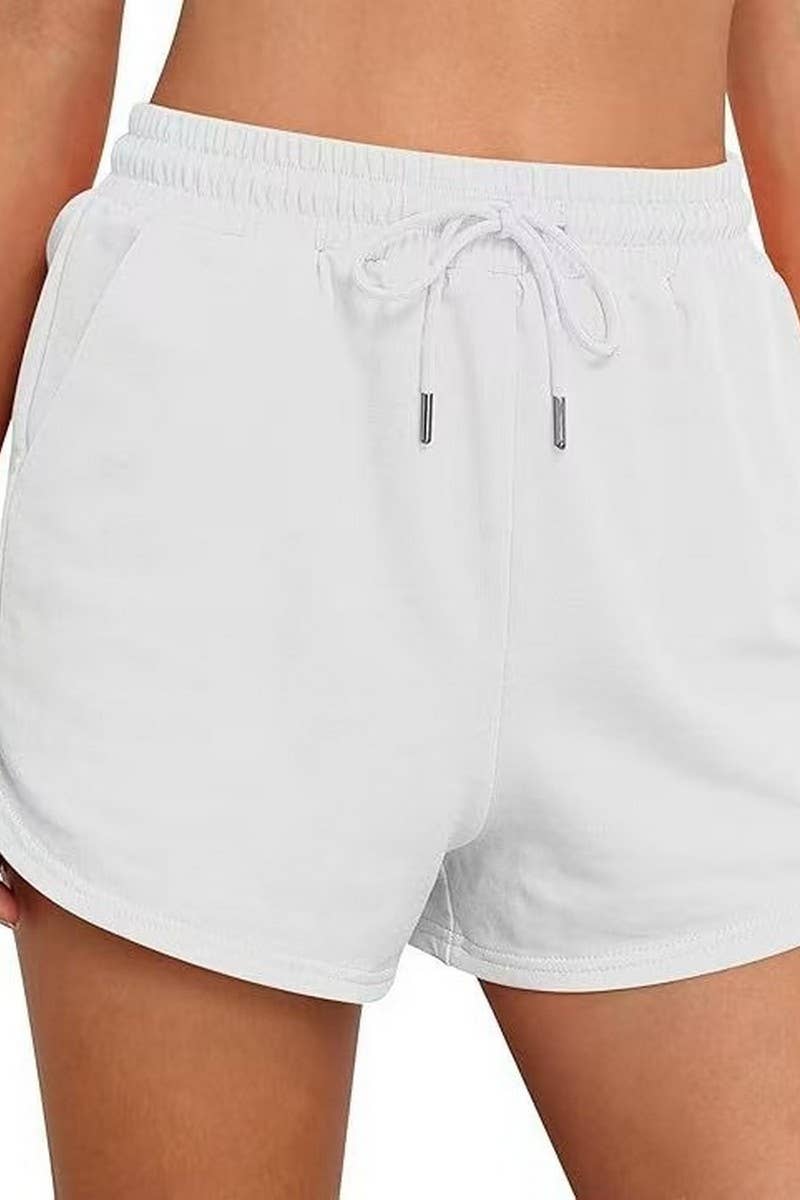 CWBSP0567_SOLID COLOR DRAWSTRING POCKET ATHLETIC SHORTS