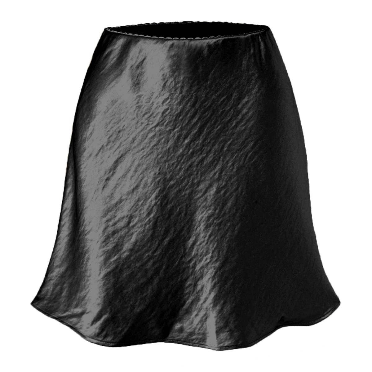 SIMPLE AND FASHIONABLE LACE SATIN ELASTIC SKIRT