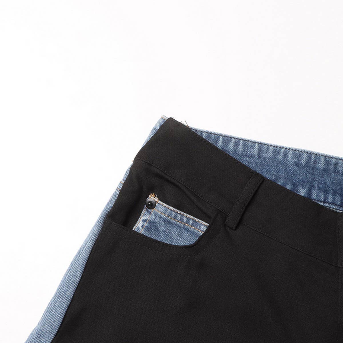 HIGH WAISTED COLOR BLOCKING STRAIGHT CASUAL JEANS_CWJP0200