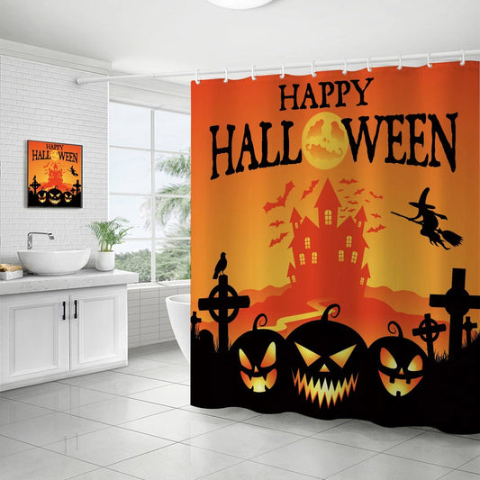 HALLOWEEN THANKSGIVING FLOWER SHOWER CURTAIN
