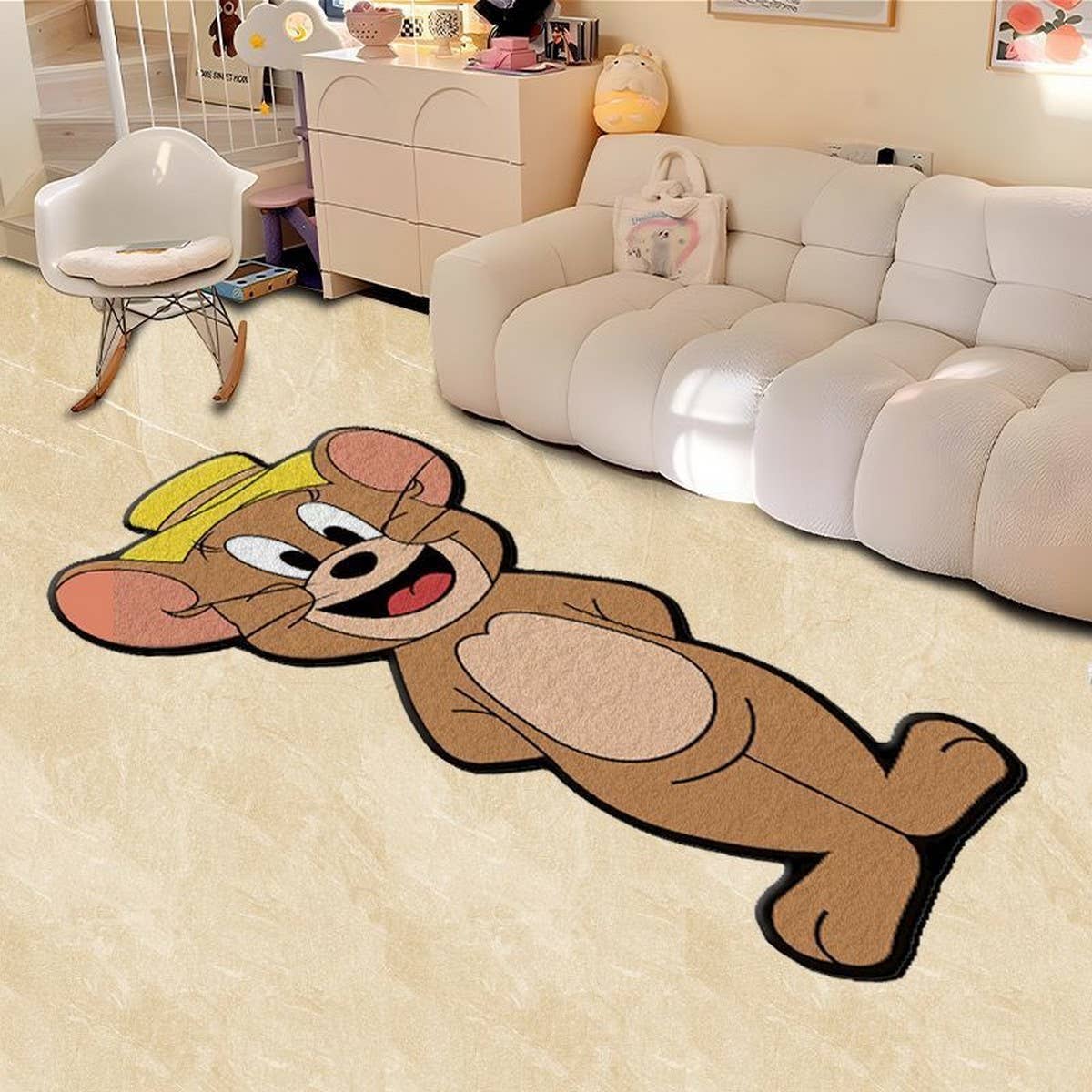Thick Cartoon Runner Rug, Cute Plush Bedroom Mat