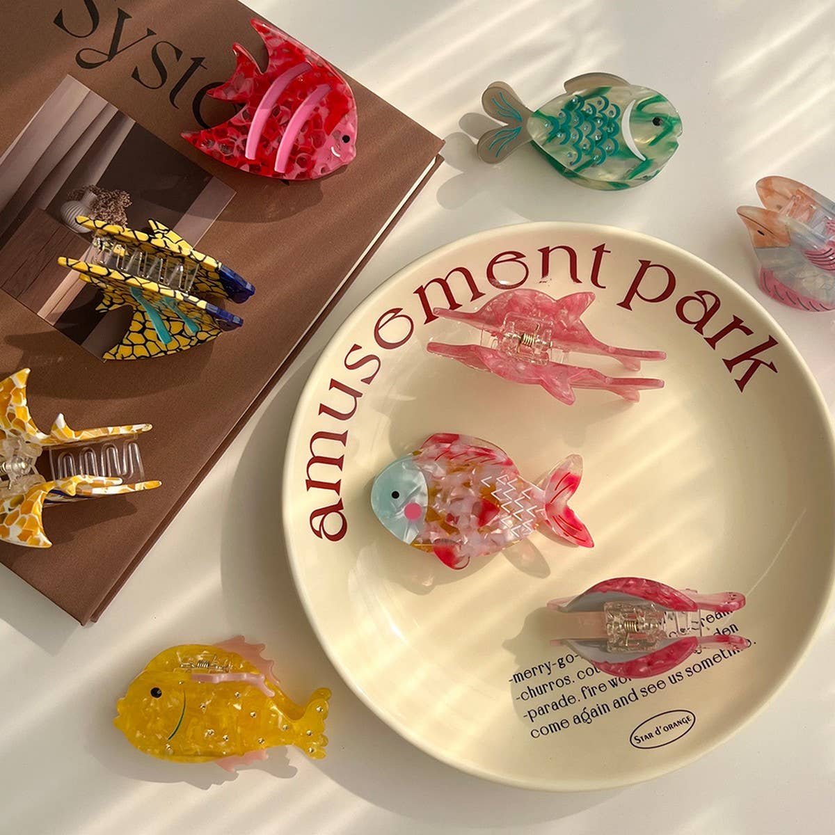 Pink Dolphin Acetate Hair Clip