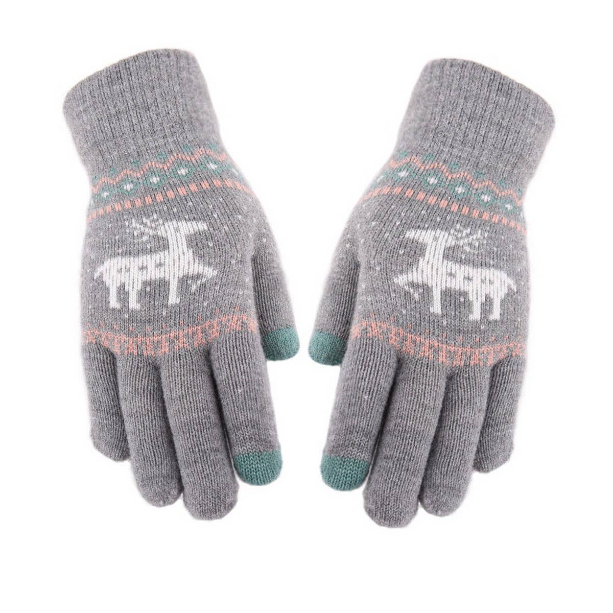NEW JACQUARD DOUBLE-LAYER DEER TOUCH SCREEN GLOVES_CWAG0239