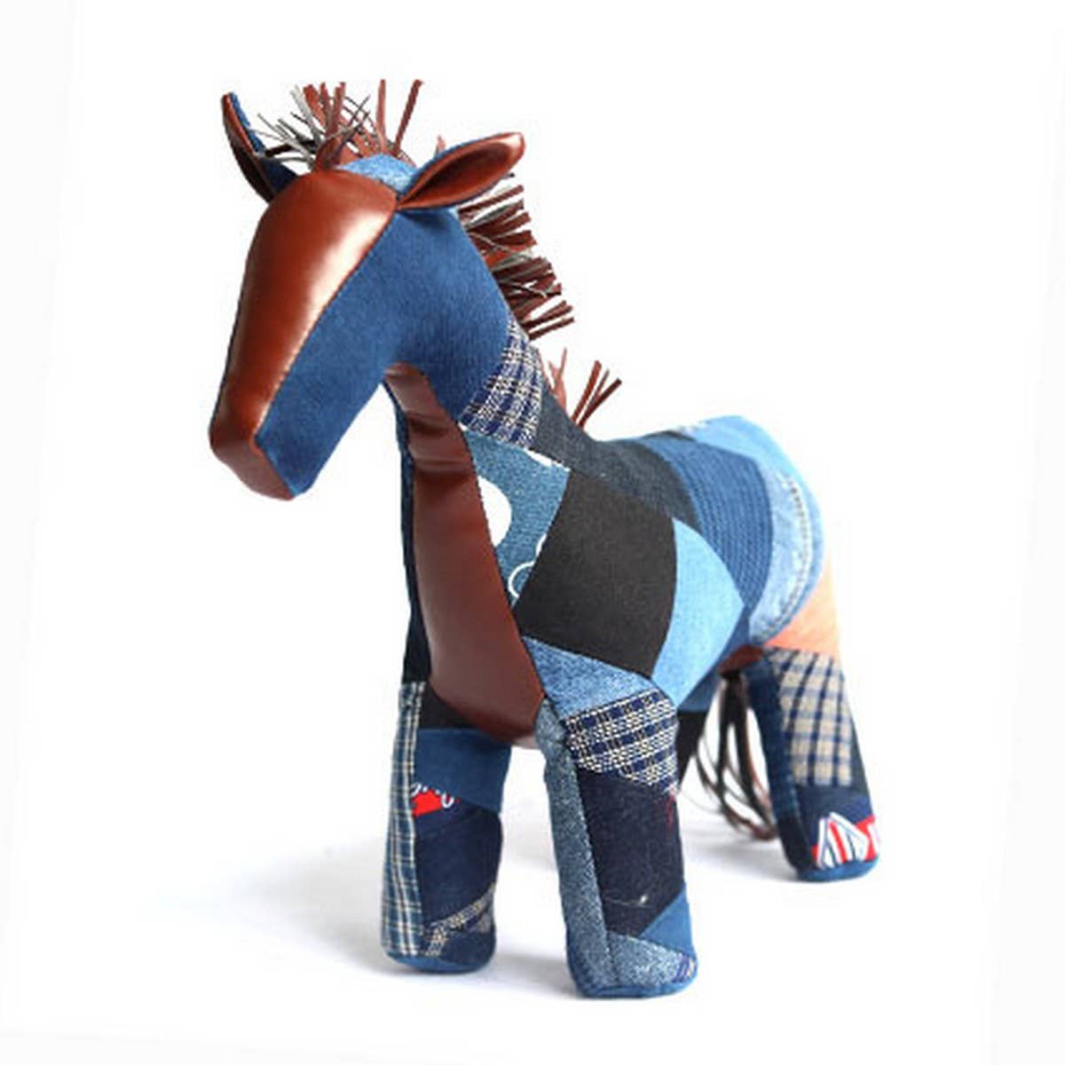 Indigo Patchwork Handmade Animal Plush