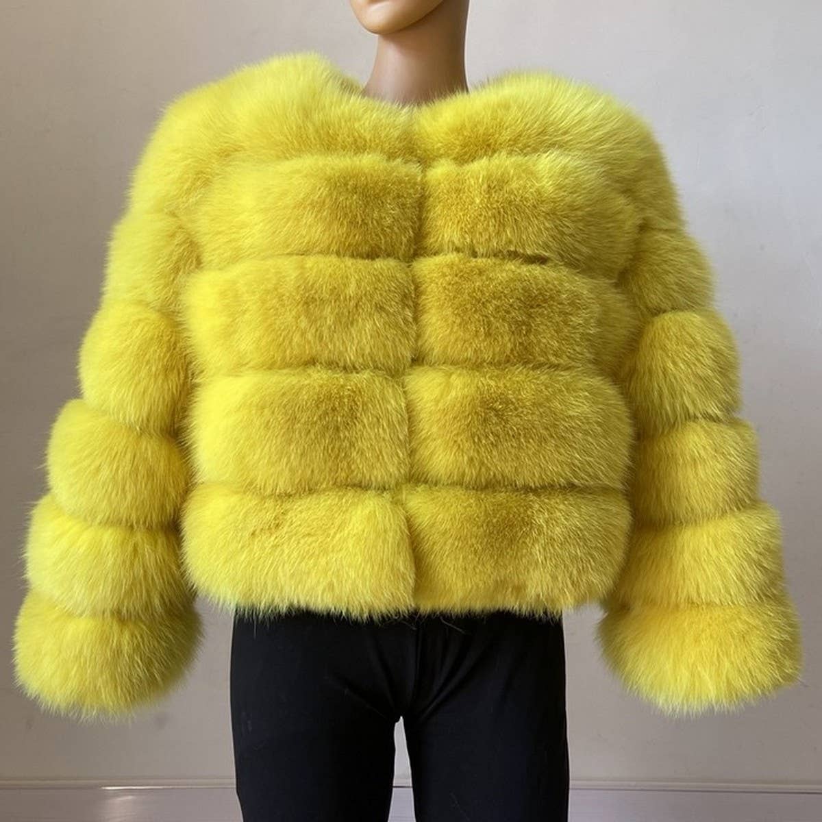 Faux Fur Short Coat for Women Long Sleeve