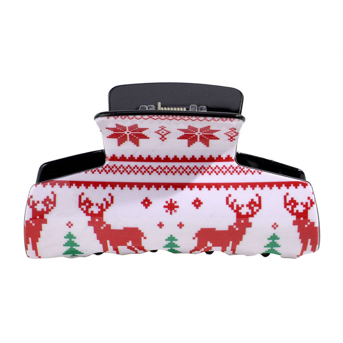 Red Christmas Reindeer Snowflake Hair Clip_CWAHA2327