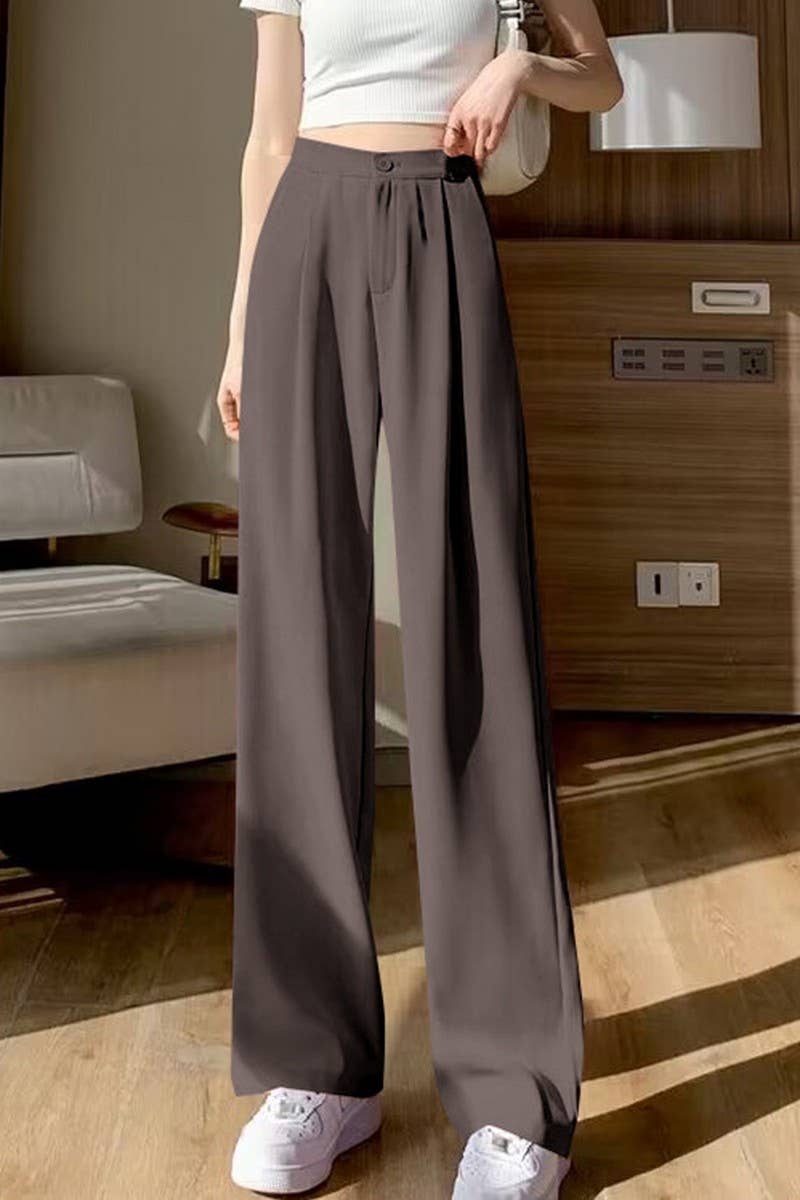 CWBLP00922_AUTUMN MID-RISE DRAPEY SLIM-FITTING LOOSE TROUSER