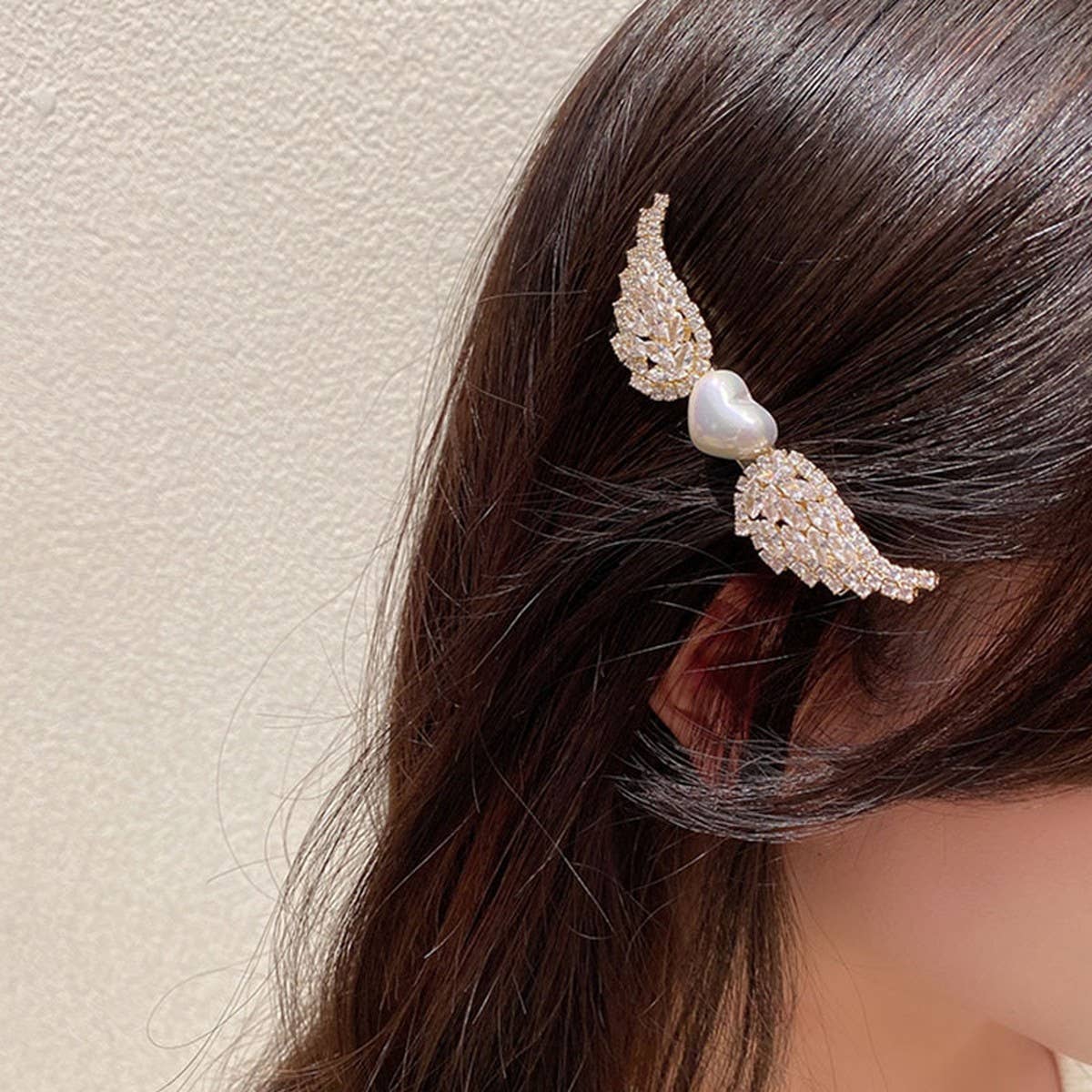 SWEET PEARL SIDE CLIP RHINESTONE BANGS CLIPHAIRPIN