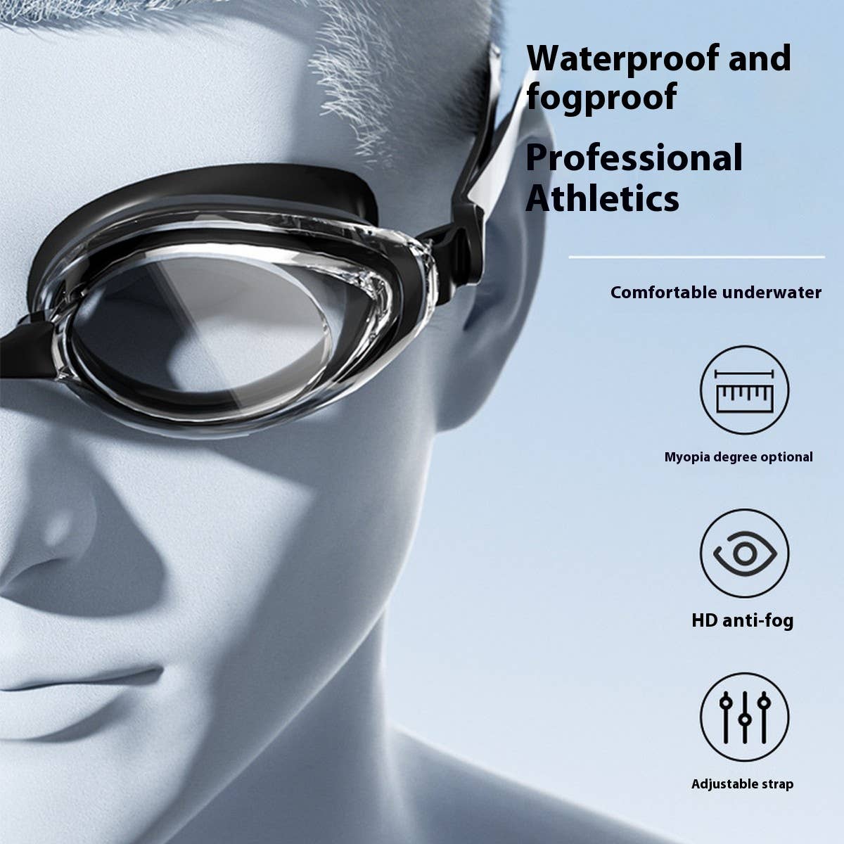 Adult HD Anti-Fog Prescription Swim Goggles_CWMM6626