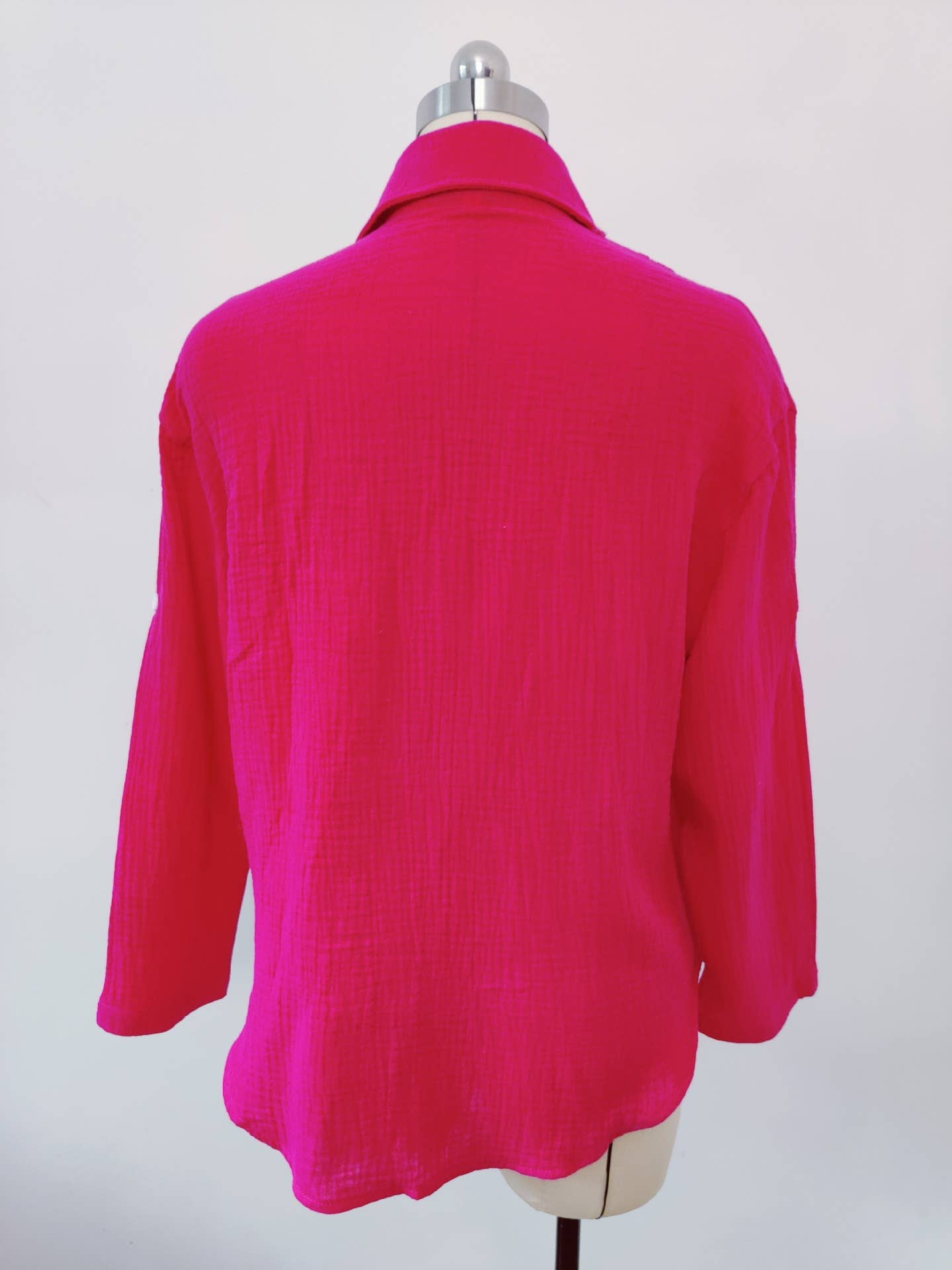 SOLID COLOR LOOSE LOOSE WOMEN'S TEXTURE SHIRT