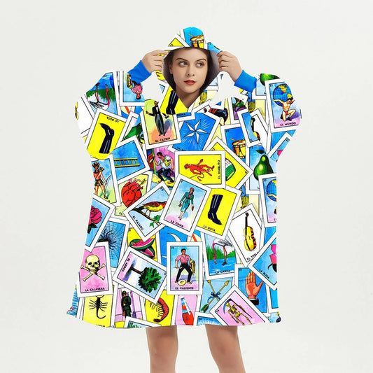 Double-Layer Sherpa Hoodie Blanket Lazy Wear