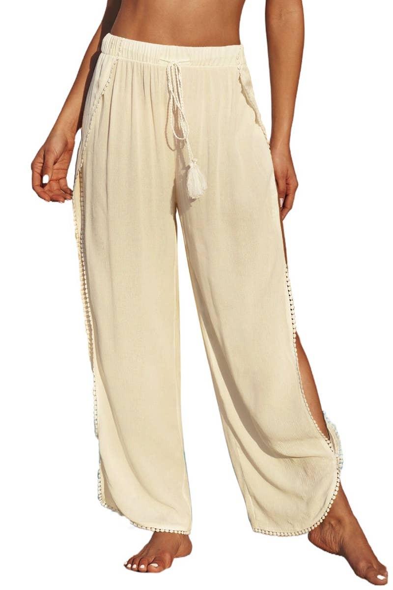 CWBMP0158_SUMMER CASUAL SPLIT HIGH-WAISTED PANTS