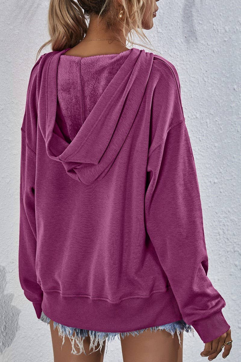 WOMEN CASUAL FLEECE HOODIE_CWOHOL0456