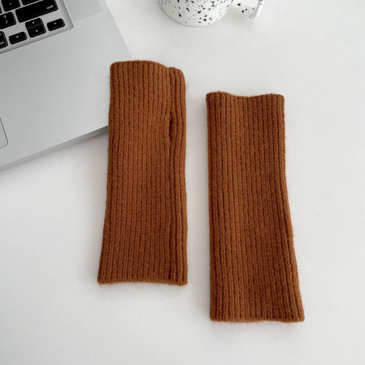 VERSATILE KNITTED WARM VERTICAL STRIPED GLOVES_CWAG0142