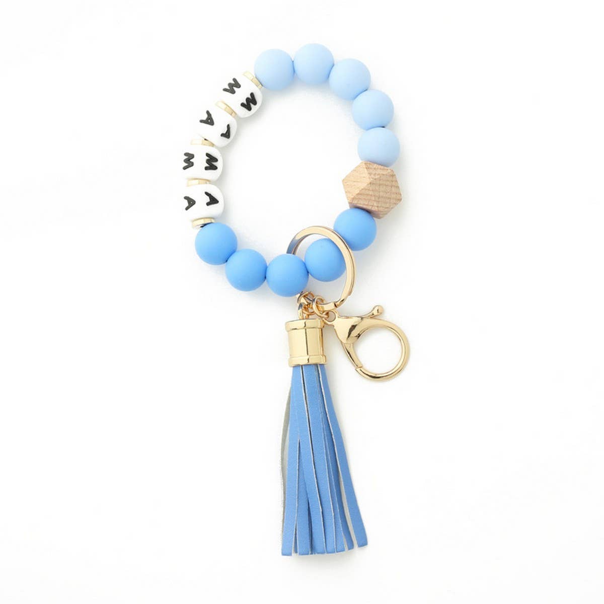 Silicone Bead Bracelet Keychain for Women