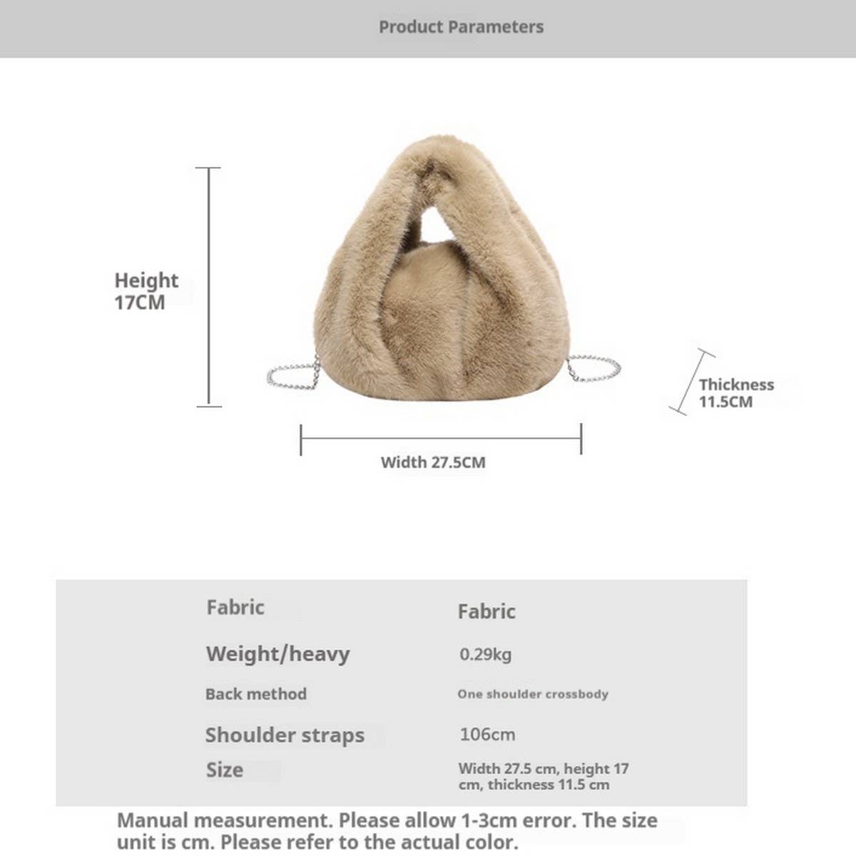 Cute Plush Fur Bag Women Handbag Crossbody_CUAB00541