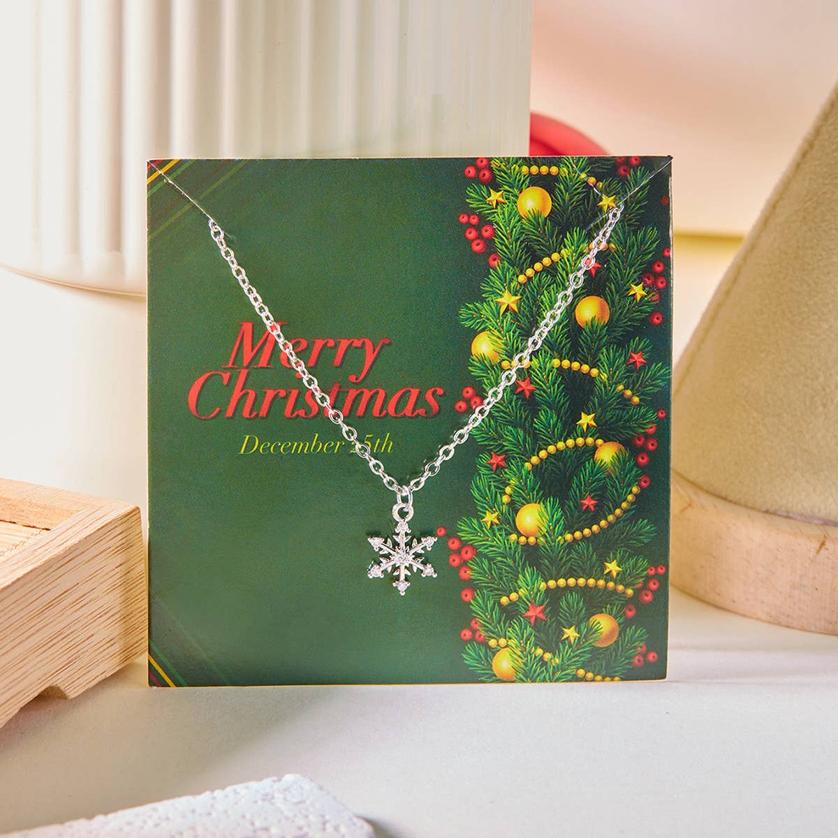 ALL-MATCH NEW CHRISTMAS SNOWFLAKE NECKLACE_CWAJE2394