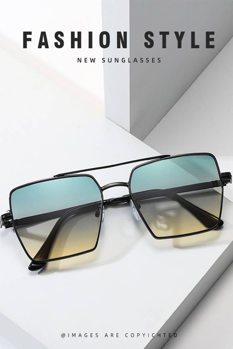 FLAT TOP FRAME SQUARE SUNGLASSES