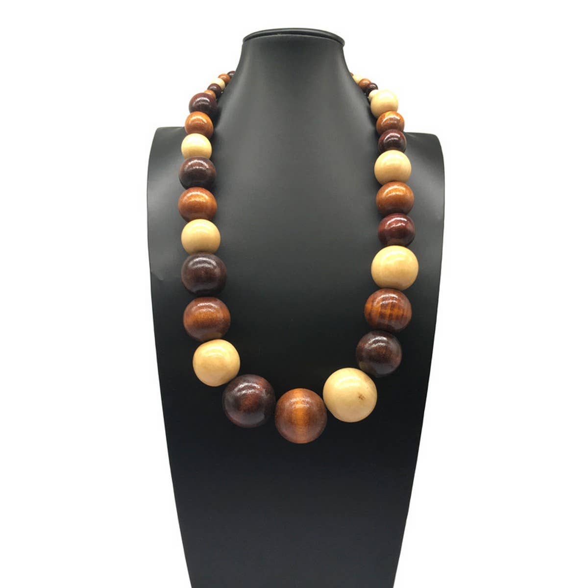 COLORFUL WOODEN BEADS HANDMADE BEADED NECKLACE