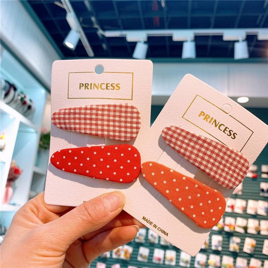 CHILDREN'S SOLID COLOR POLKA DOT PLAID HAIRPIN