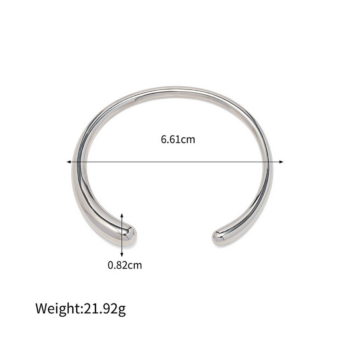 18K Gold Polished Open Cuff in Titanium_CWAJE4643