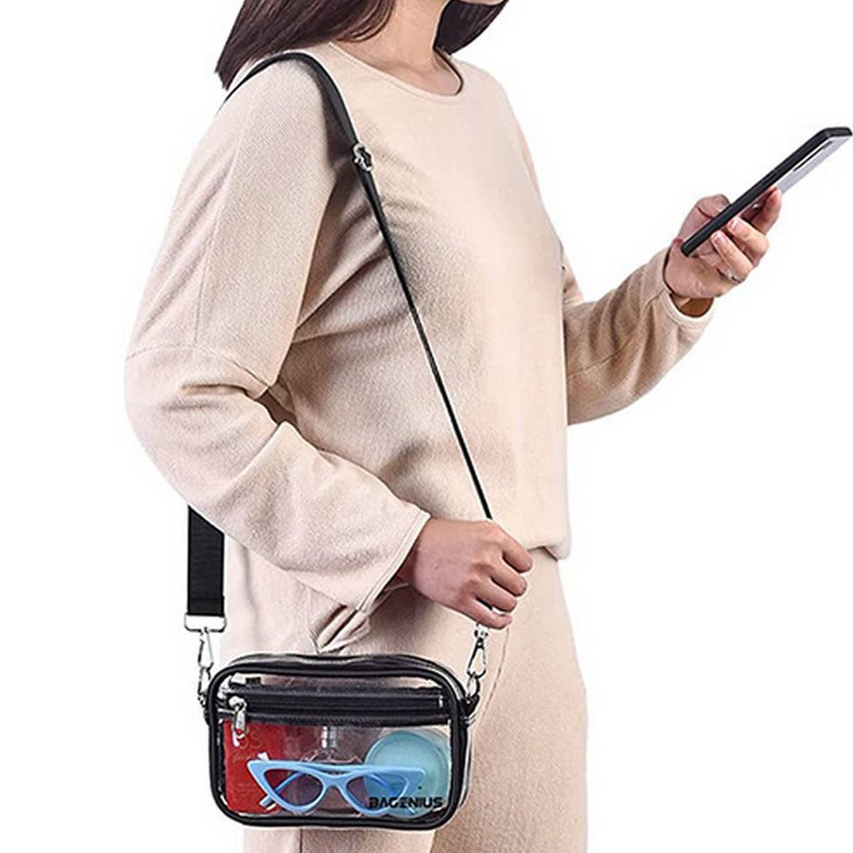 TRANSPARENT DETACHABLE SHOULDER STRAP CROSSBODYBAG_CWAB1312