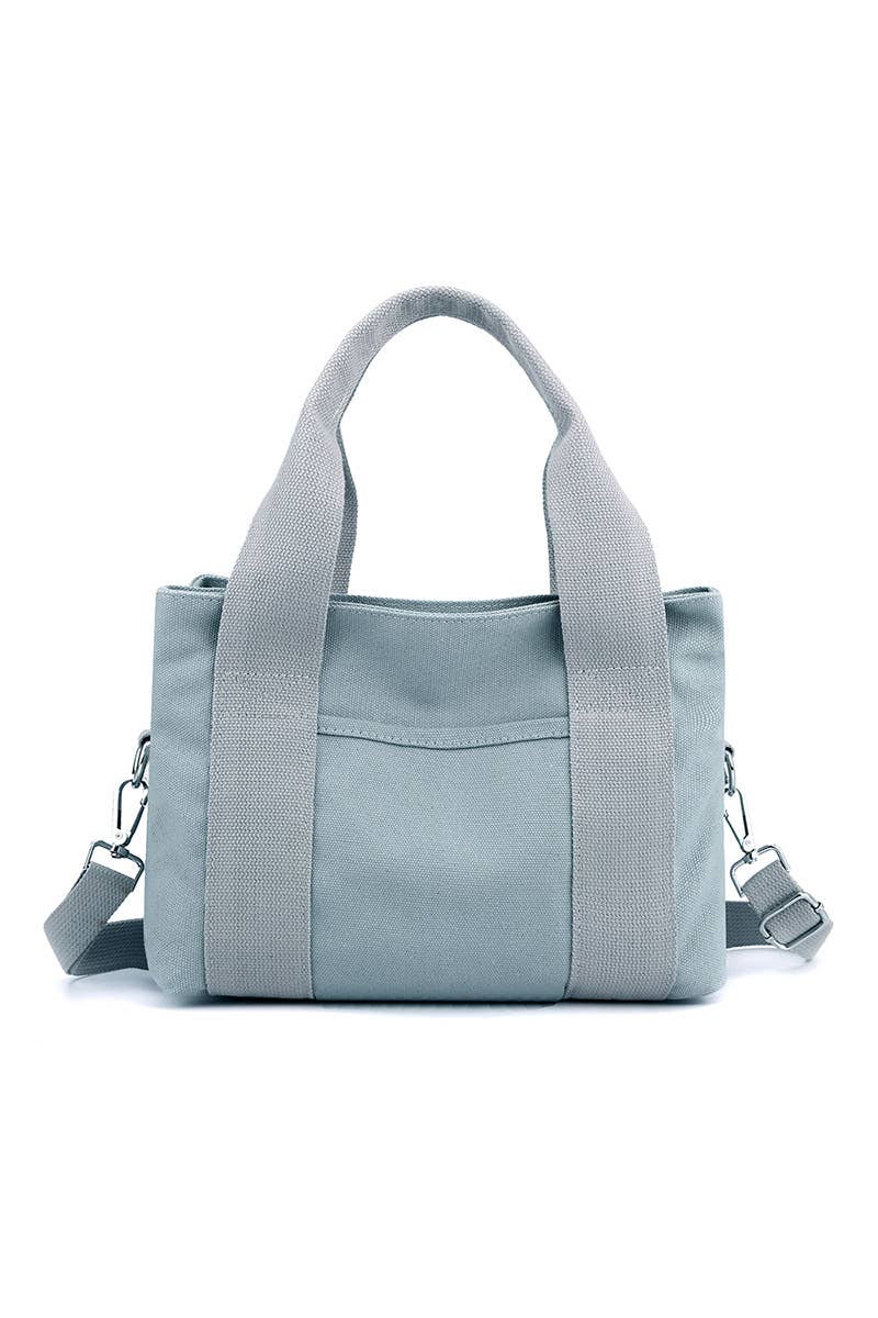 SIMPLE SQUARE HANDLE CANVAS CROSS BODY BAG_CUAB0105