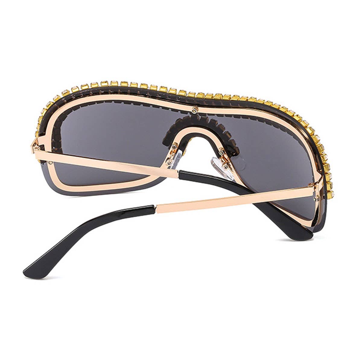 COOL ONE-PIECE METAL-RIM PUNK SUNGLASSES