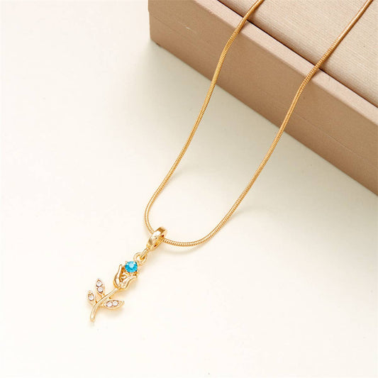 TULIP DIAMOND 3D FLOWER NECKLACE